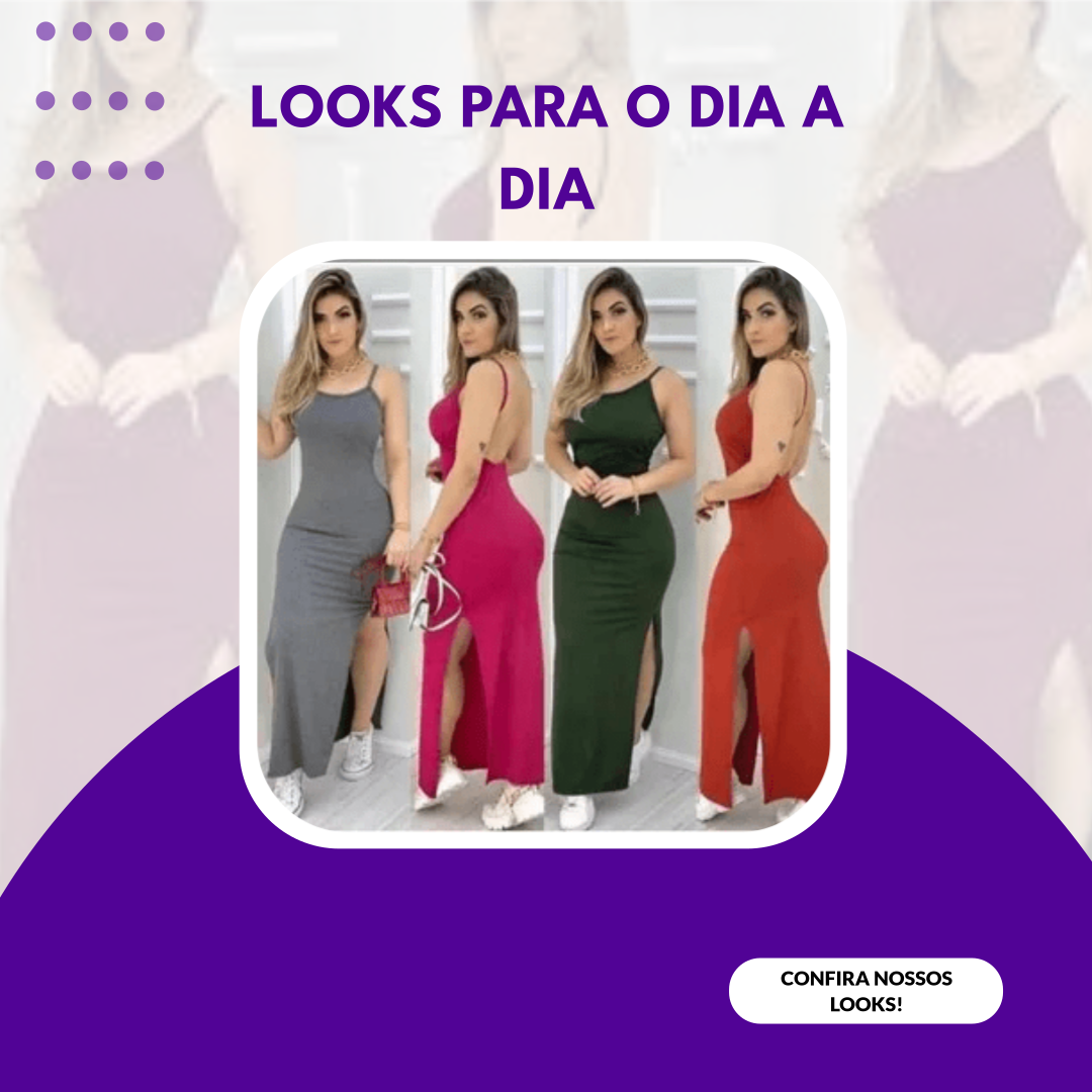 Vestido Feminino Longo Malha Canelada - Mabilan