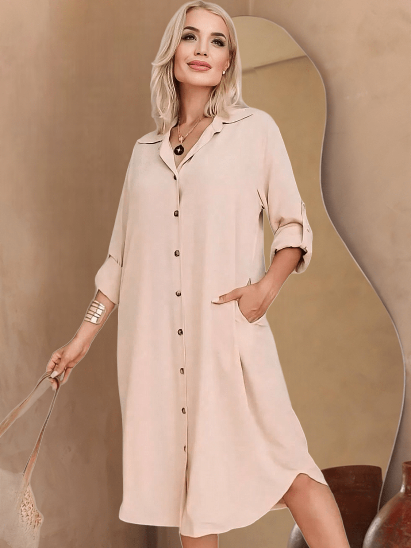 Vestido Feminino Mabi Botões Harmonia - Mabilan