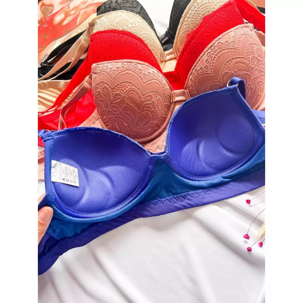 Kit 4 Sutiãs Reforçados Básico De Renda Com Bojo - Mabilan