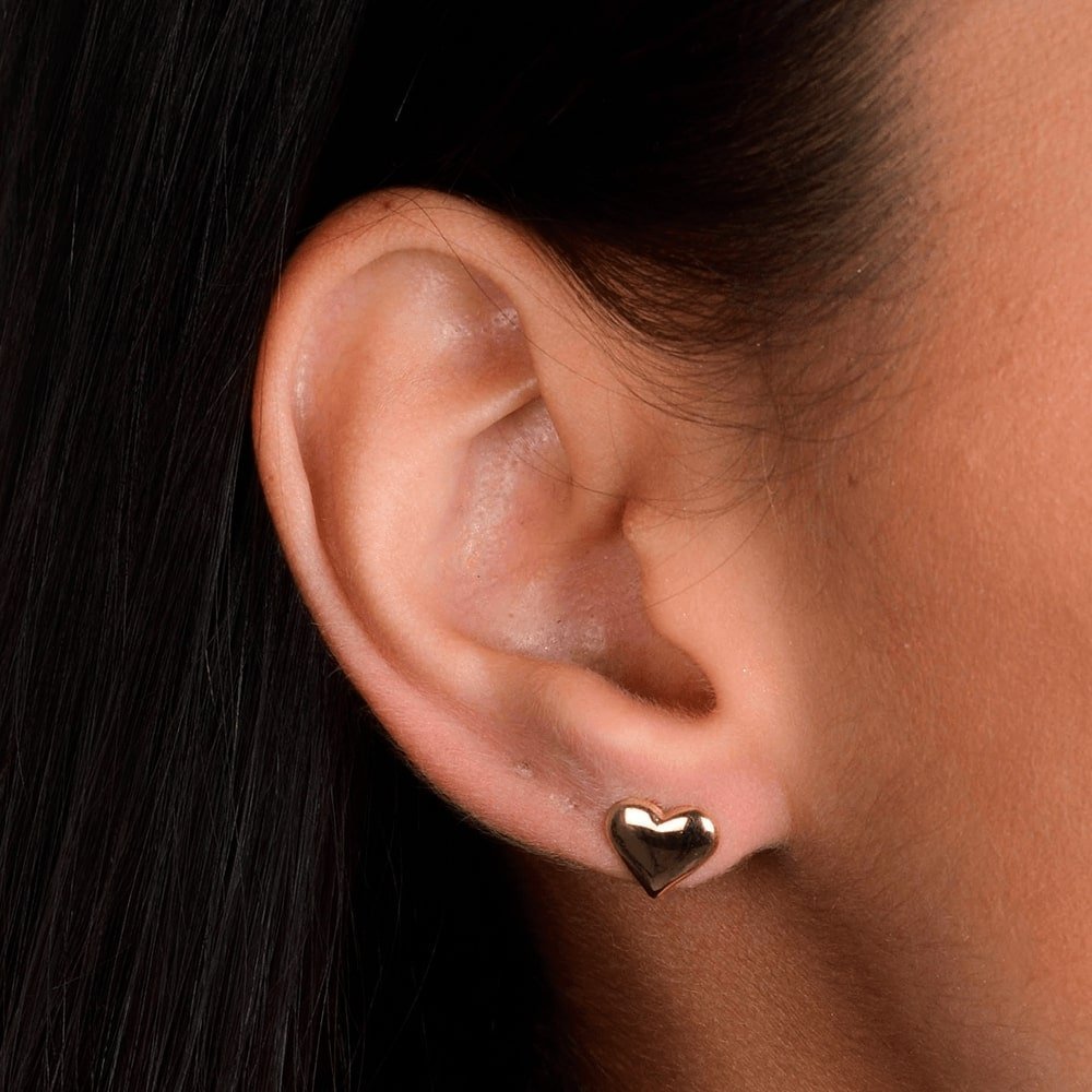 Brinco Dourado de Coração Médio- Mabilan