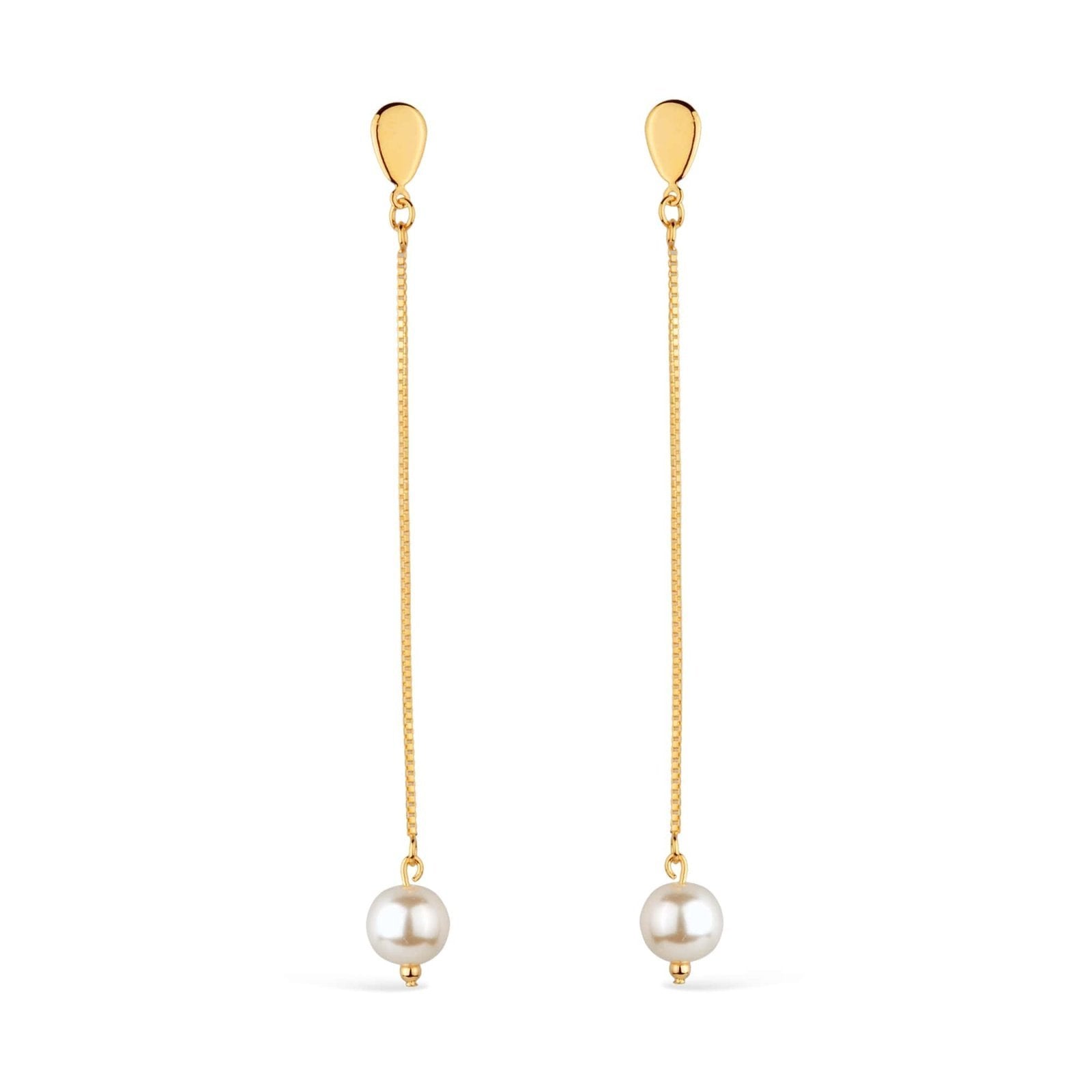 Brinco Corrente com Pérola 24K Mabilan + Promoção: 3 por 2