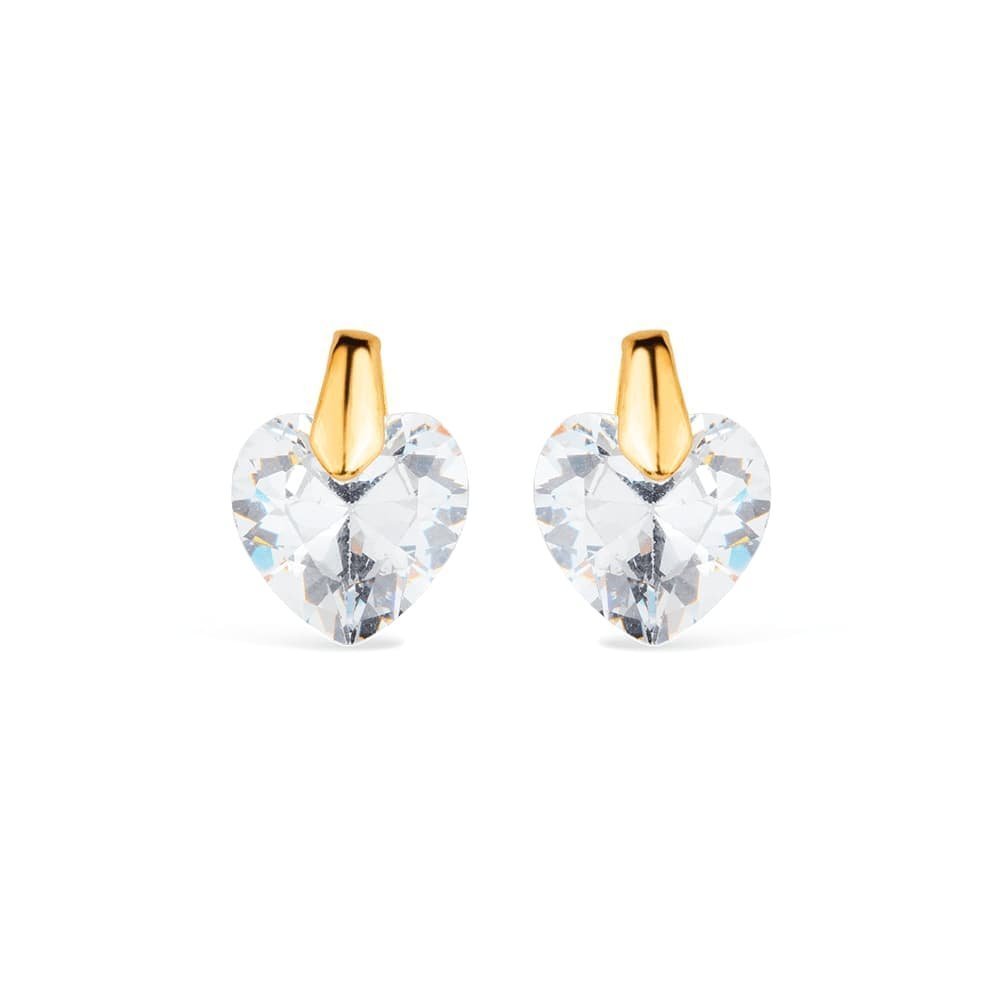 Brinco Coração Zircônia Dourado 24K + Promoção: 3 por 2