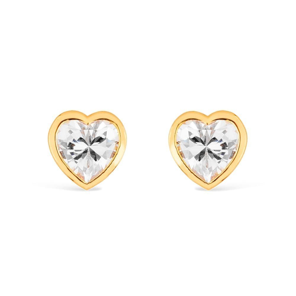 Brinco Coração Zircônia 24K Mabilan + Promoção: 3 por 2