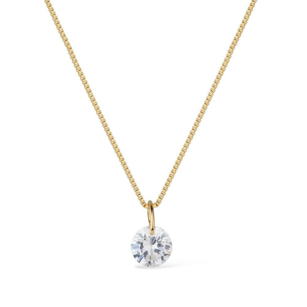 Colar Dourado Ponto de Luz em Zircônia Ouro 24K - Mabilan