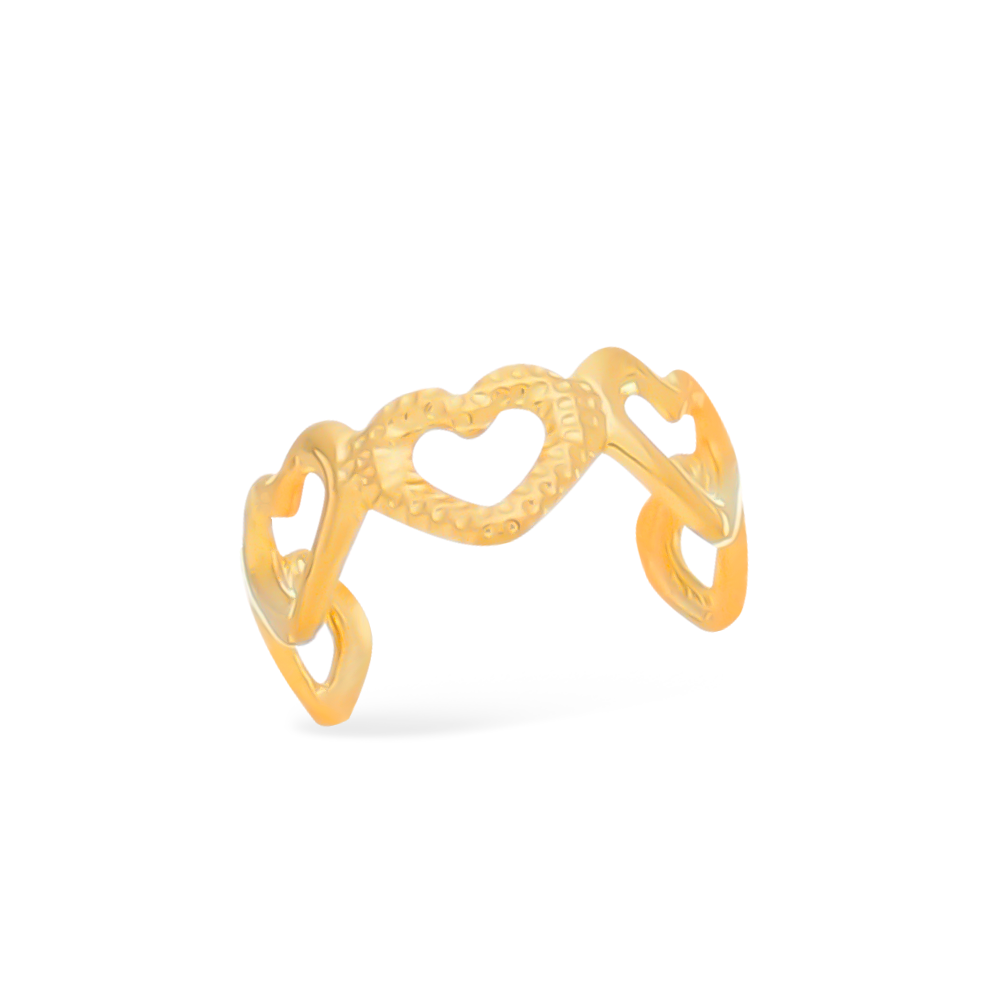 Piercing Dourado de Pressão de Corações ouro 24K - Mabilan