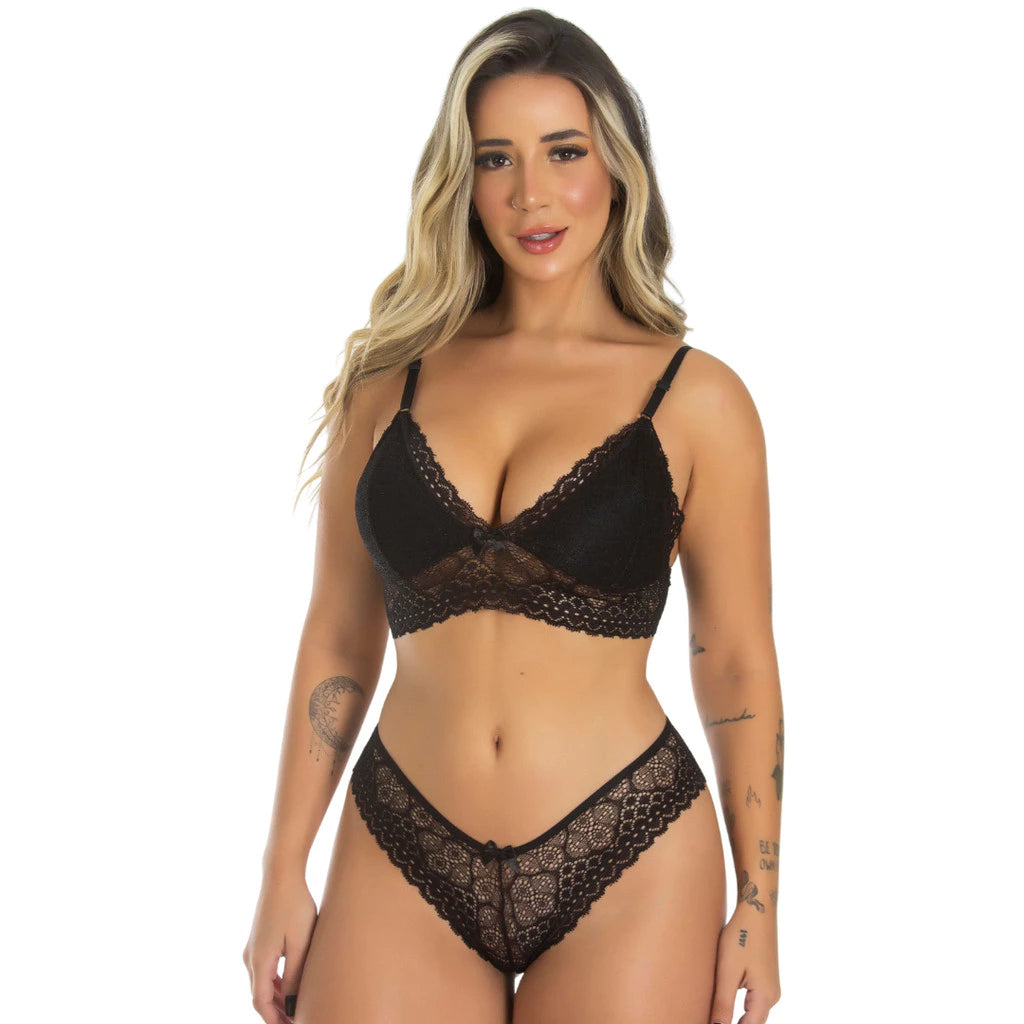 Kit 3 Conjuntos De Lingerie Calcinha e Sutiã Renda - Mabilan