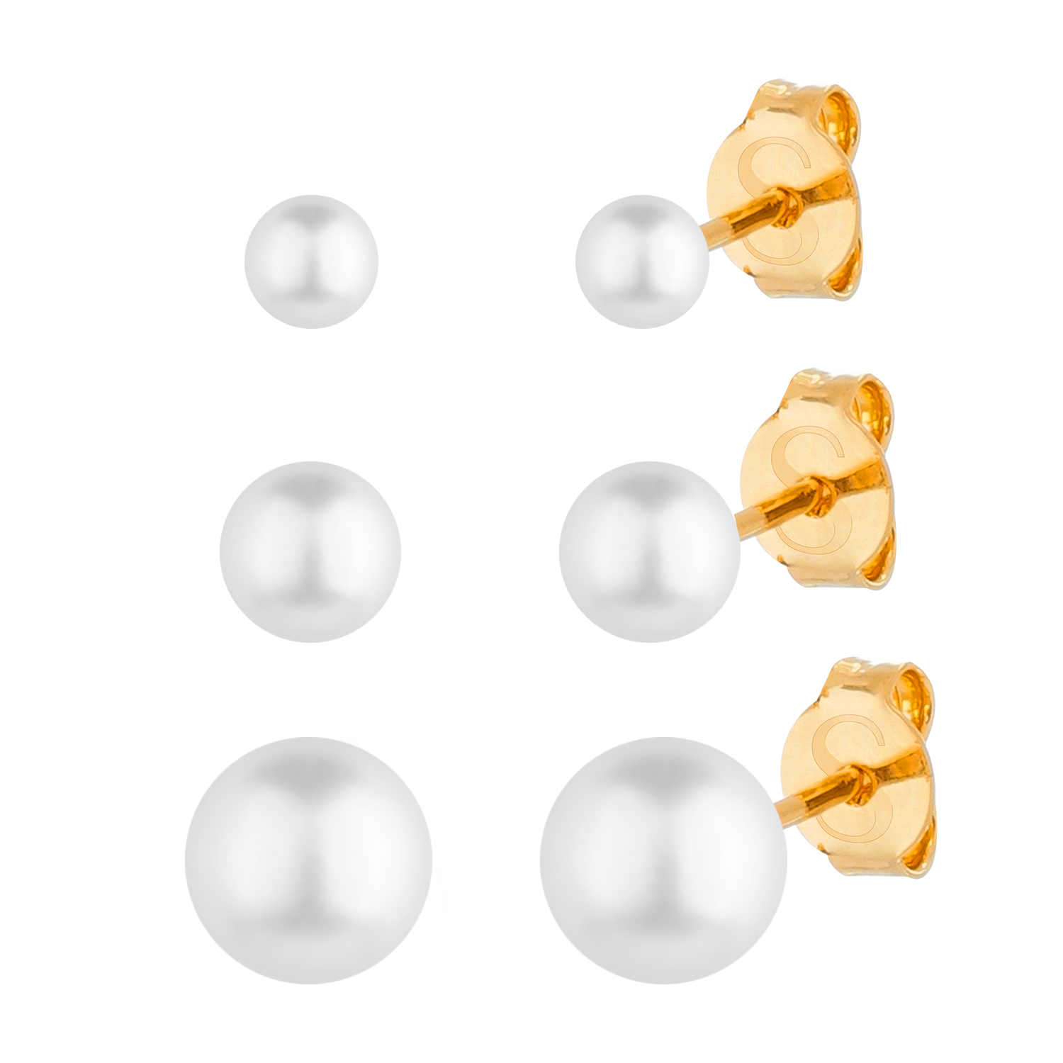 Trio Dourado de Pérolas Ouro 24k - Mabilan