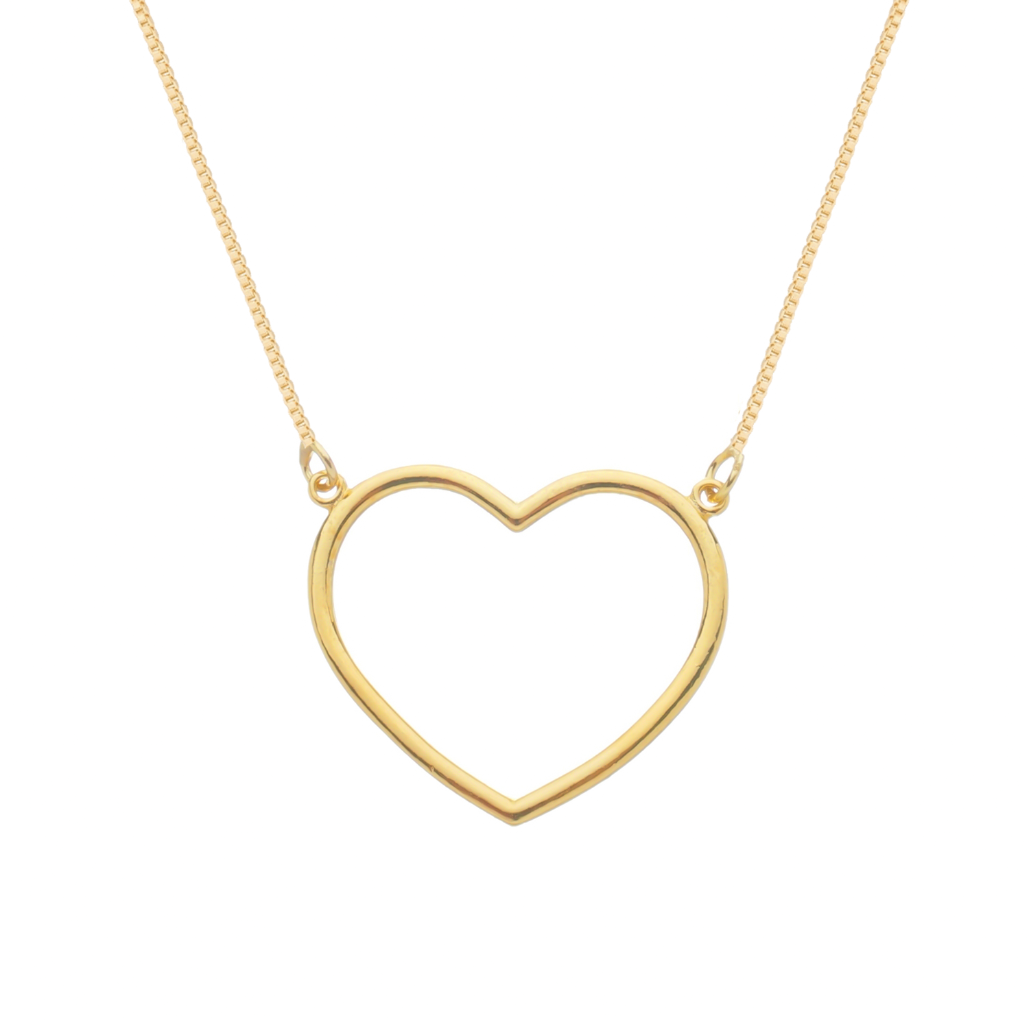 Colar Dourado de Coração Vazado Arco Ouro 24K - Mabilan