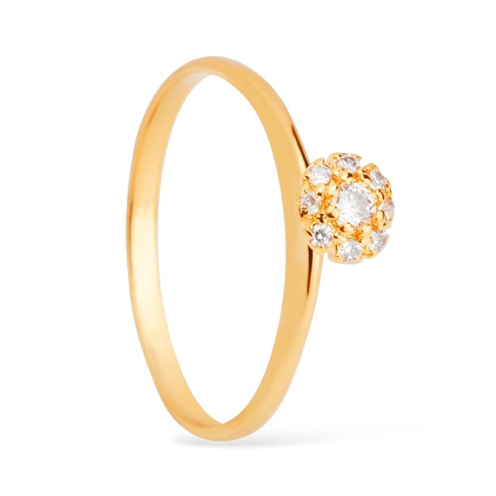 Anel 9 Zircônias Mabilan + 2 Brincos 24K Grátis