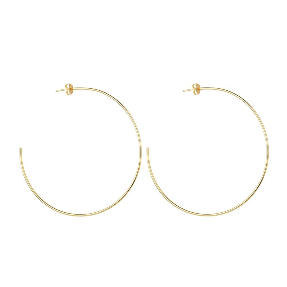 Brinco Argola Fina Grande 24K Mabilan + Promoção: 3 por 2