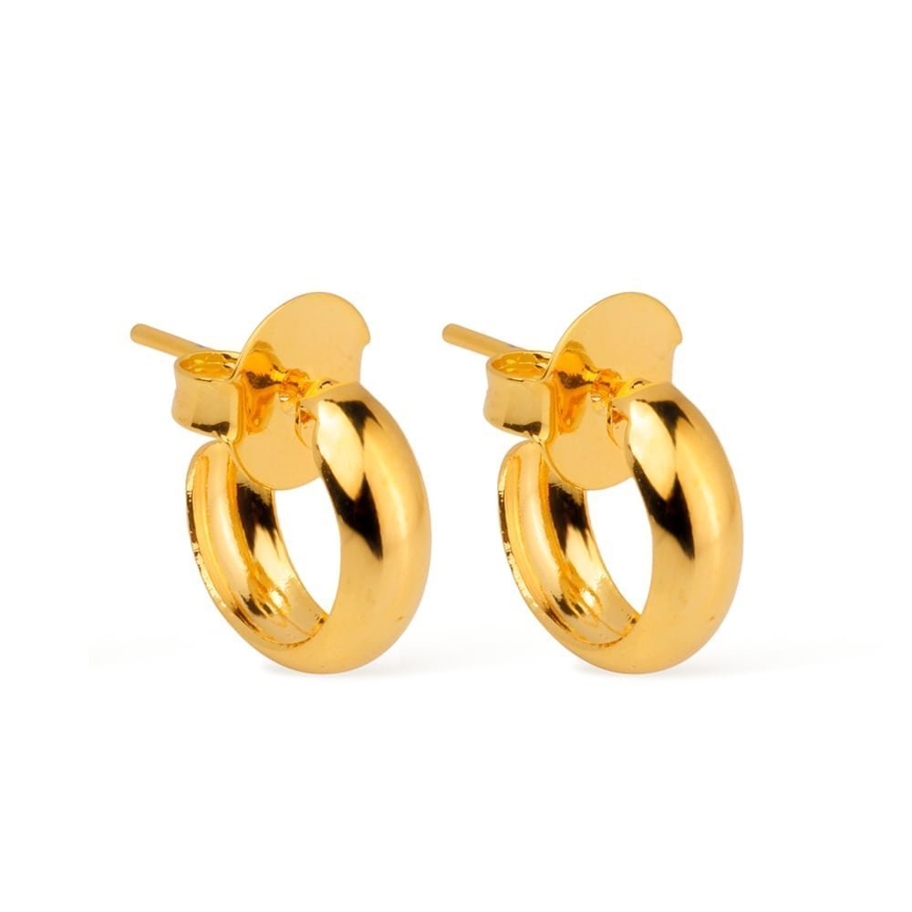 Brinco Dourado de Argolinha Ouro 24K - Mabilan