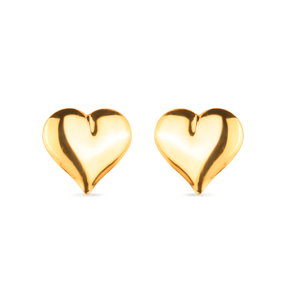 Brinco Dourado de Coração Médio- Mabilan