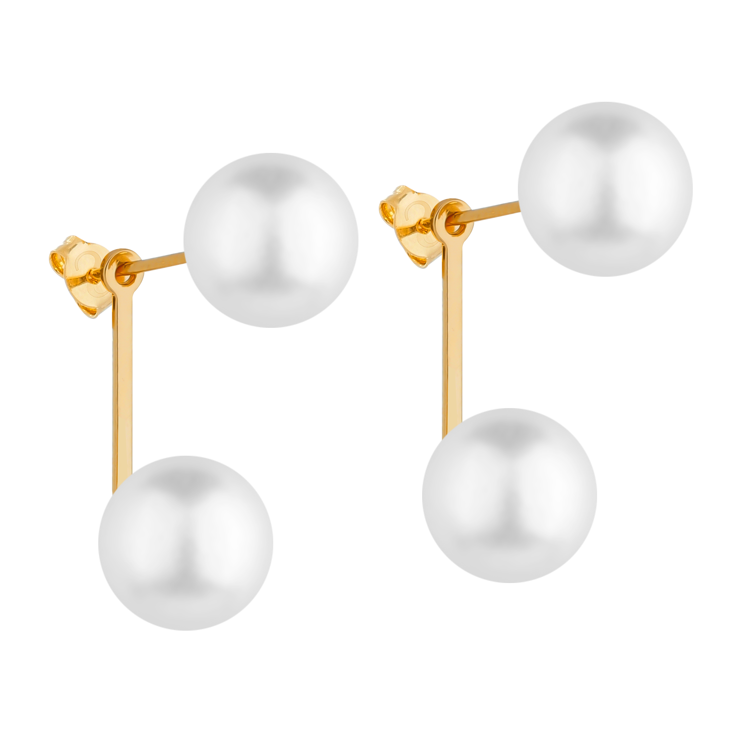 Brinco Pérola Dupla 24K Mabilan + Promoção: 3 por 2