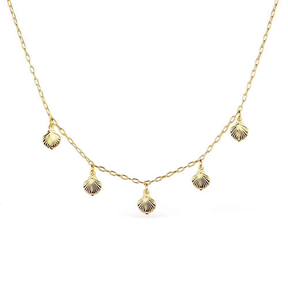 Colar Dourado de Concha Ouro 24K - Mabilan