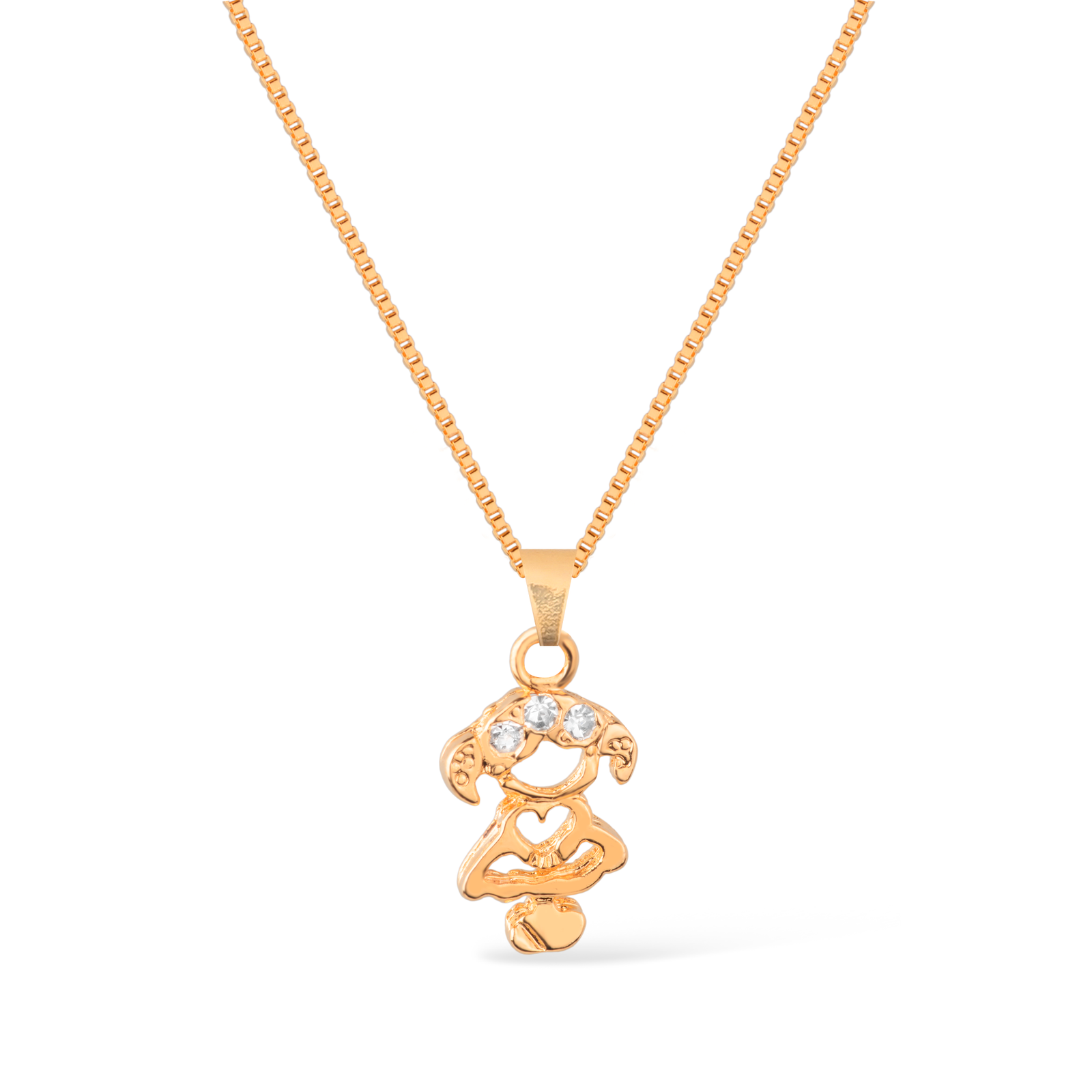 Colar Dourado Filha com Zircônia Ouro 24K - Mabilan