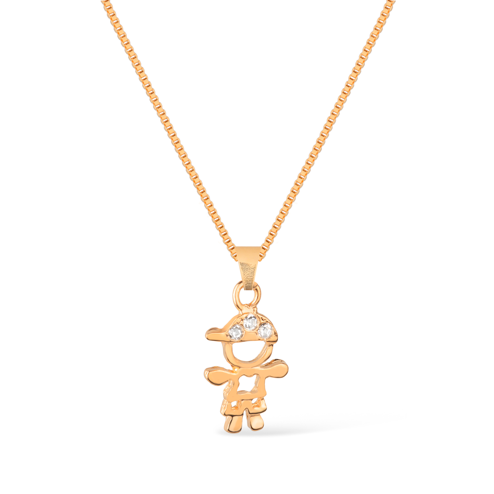 Colar Dourado Filho com Zircônia Ouro 24K - Mabilan