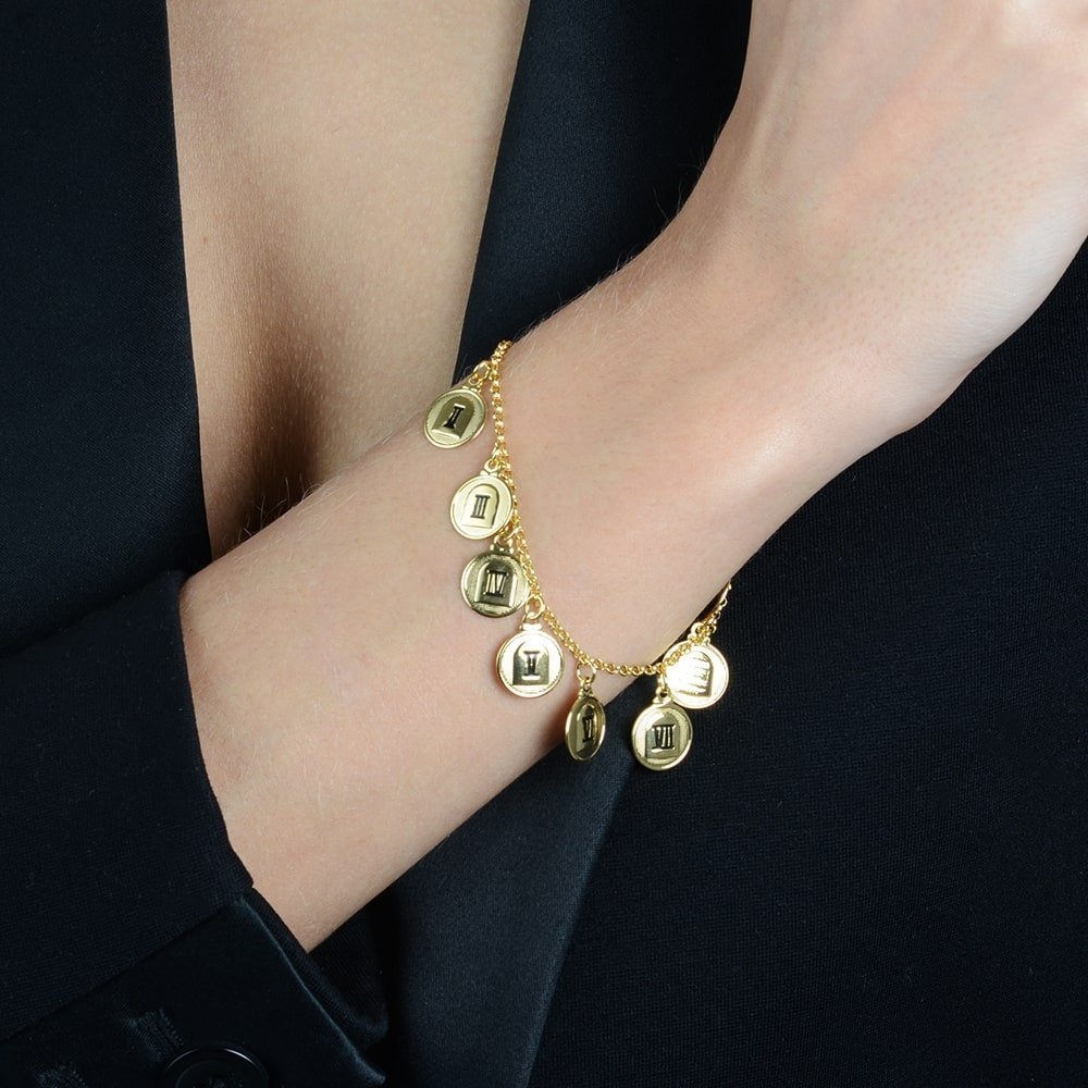 Pulseira Dourada 10 Dez Mandamentos Ouro 24K- Mabilan