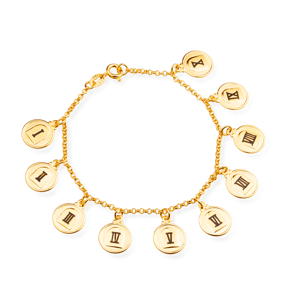 Pulseira Dourada 10 Dez Mandamentos Ouro 24K- Mabilan
